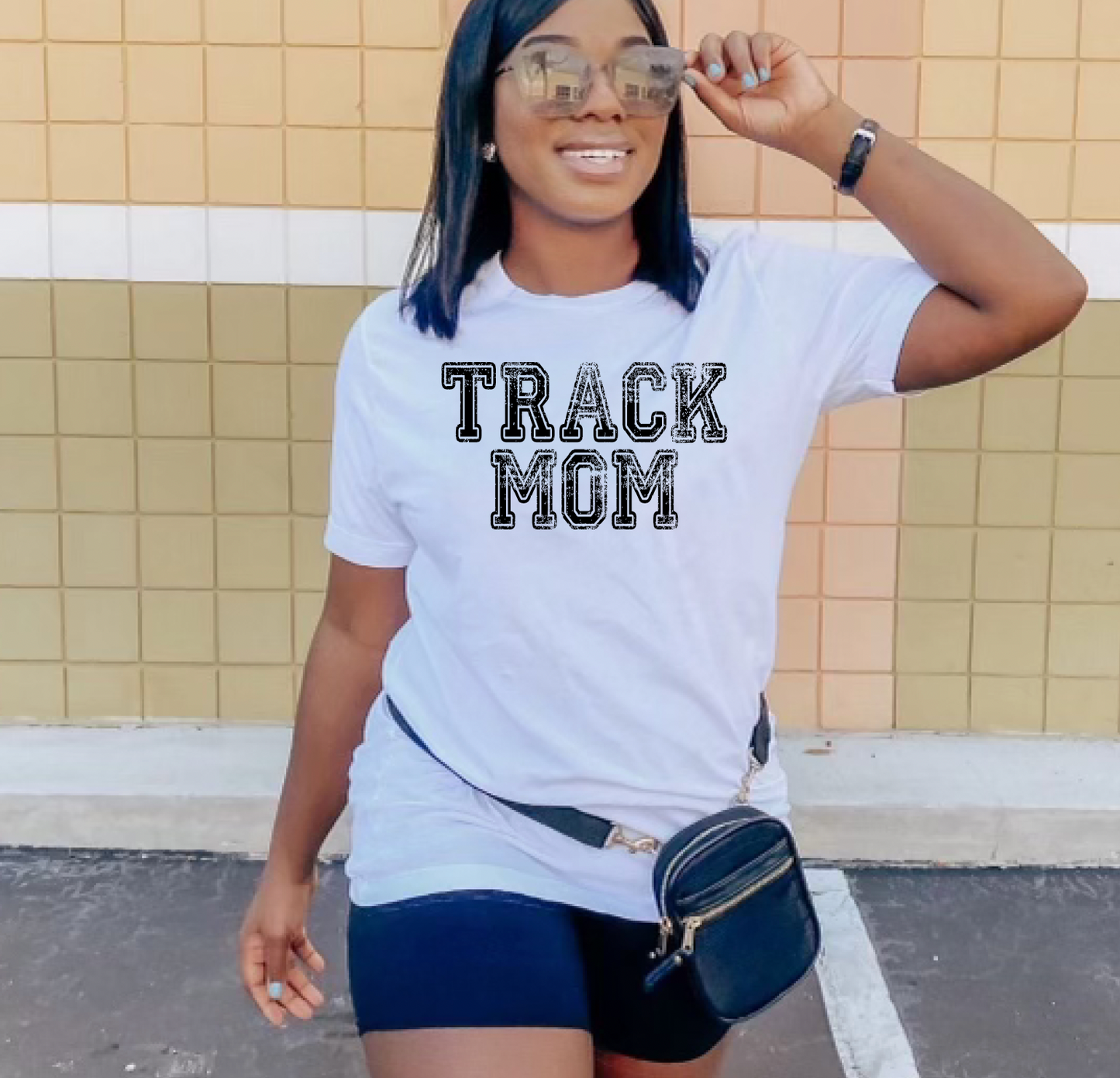Track Mom Distressed Effect PNG file (2 color option)