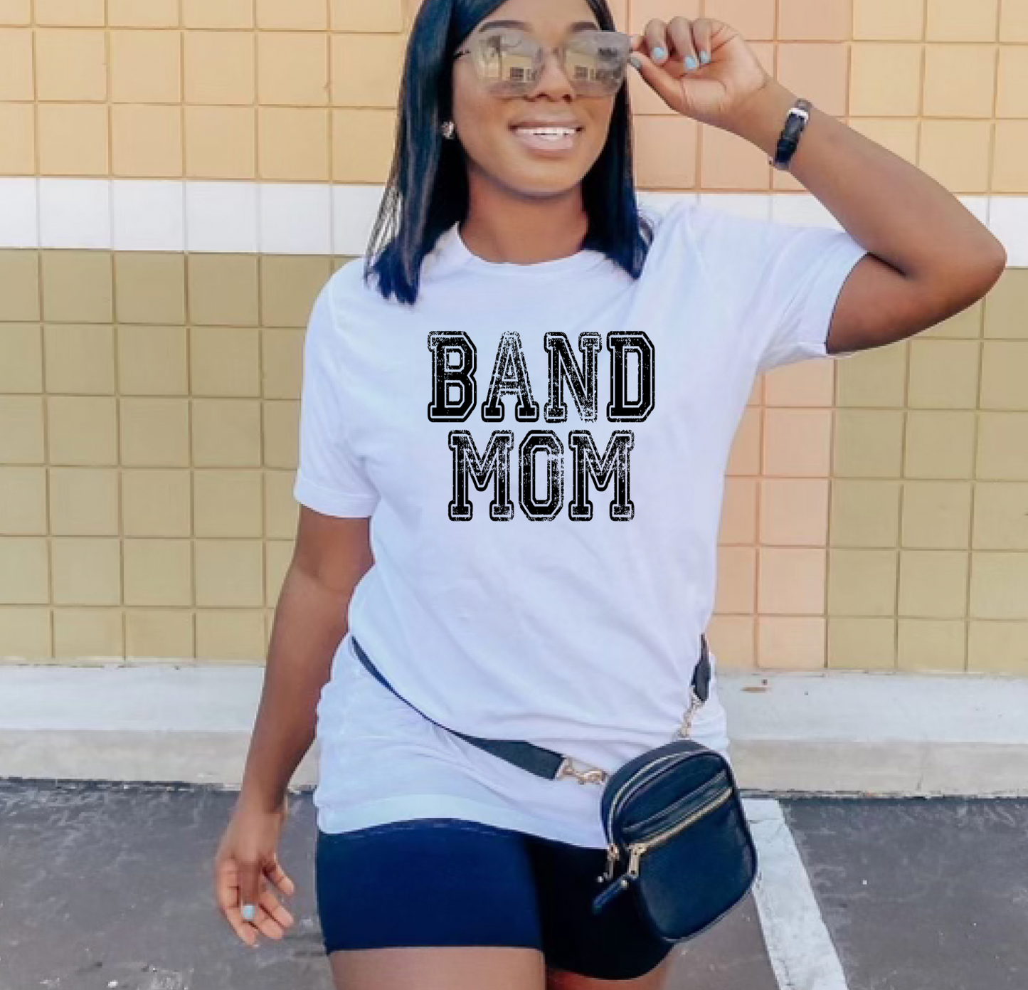 Band Mom Distressed Effect PNG file (2 color option)
