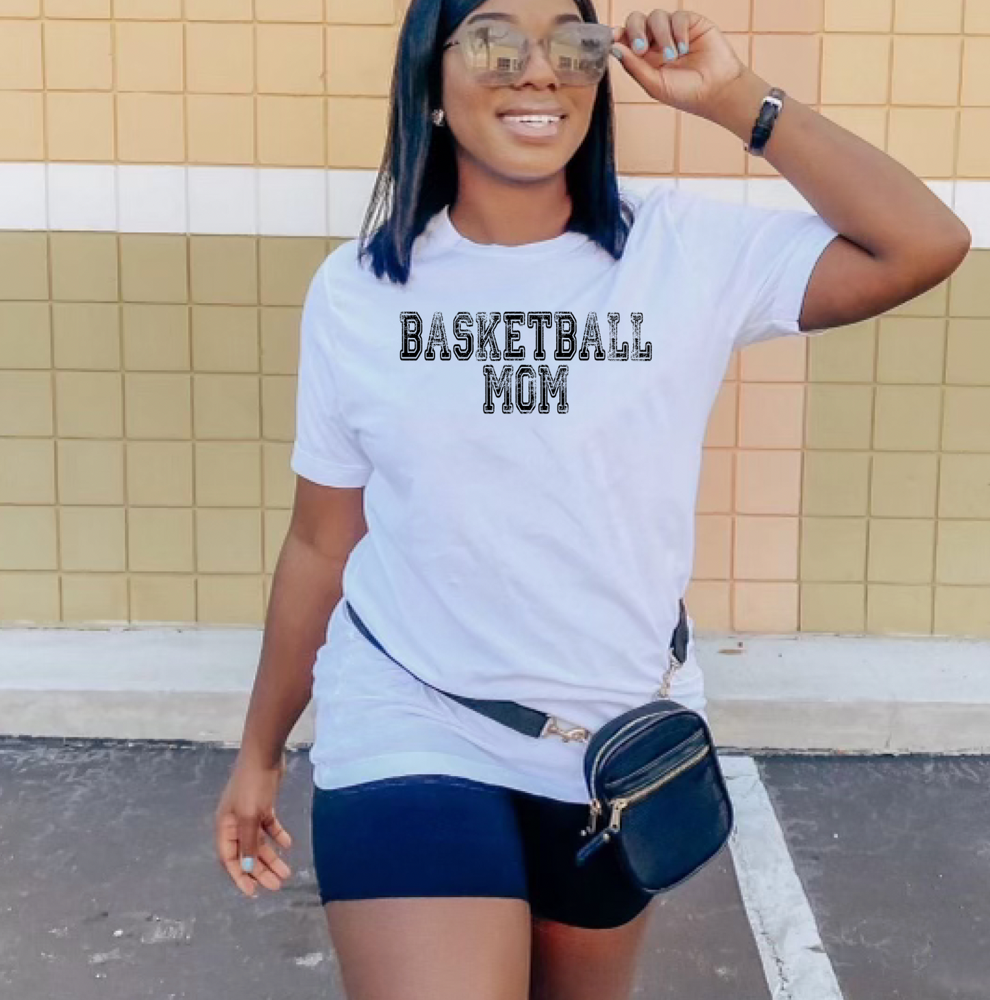 Basketball Mom Distressed Effect PNG file (2 color option)