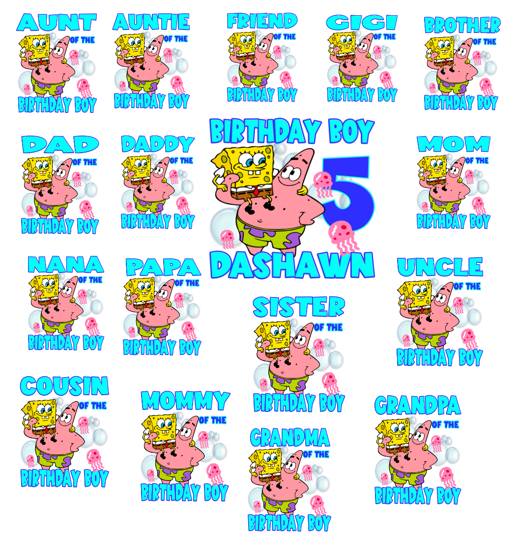 Spongebob Family Birthday Bundle PNG