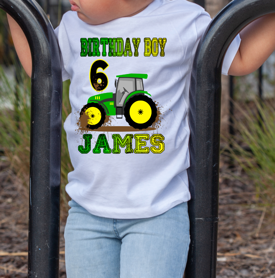 Tractor Birthday boy Transfer (Please Read Description)