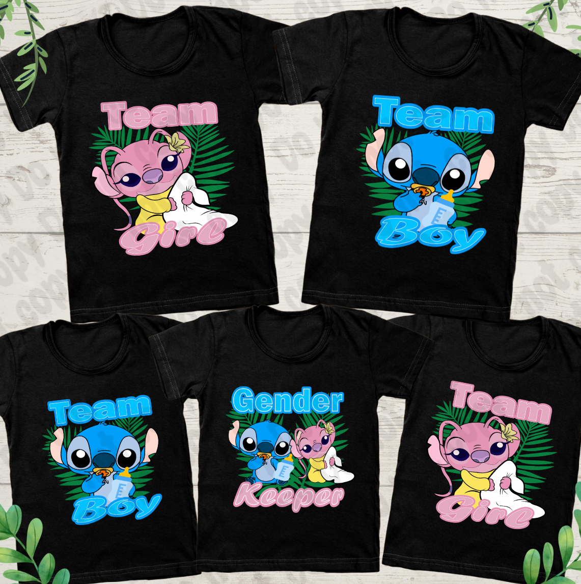 Stich & Angel Team Boy or Team Girl/ Gender Keeper Transfer