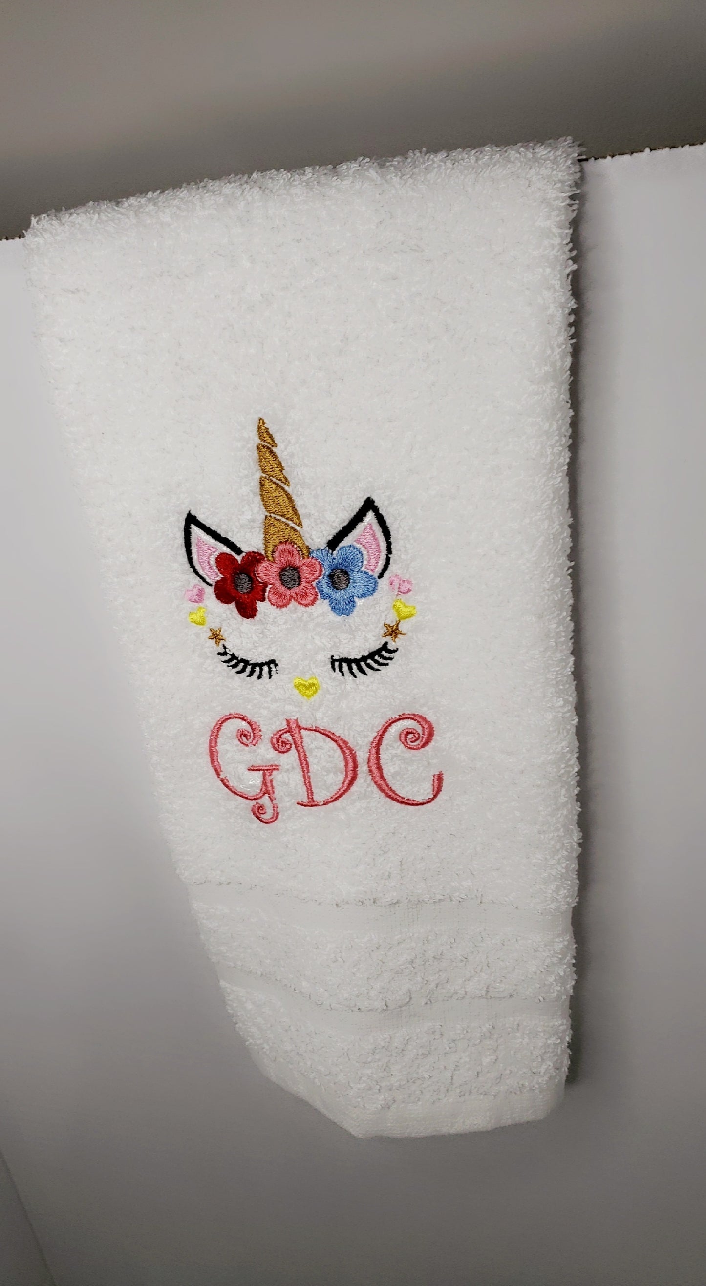 Unicorn monogram Hand Towel