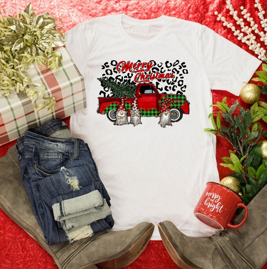 Merry Christmas with Leopard Print Transfer