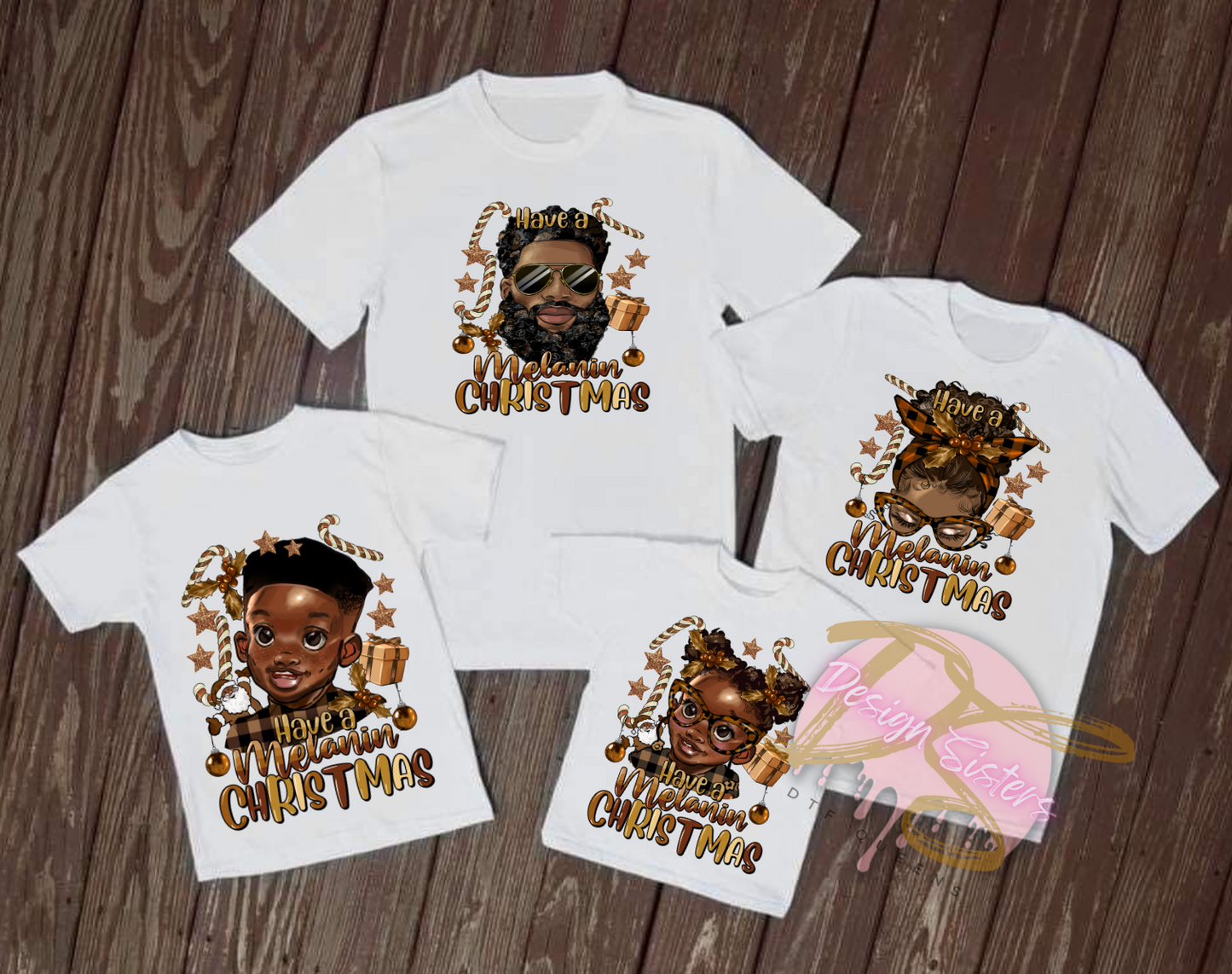 Family Melanin Christmas Transfer