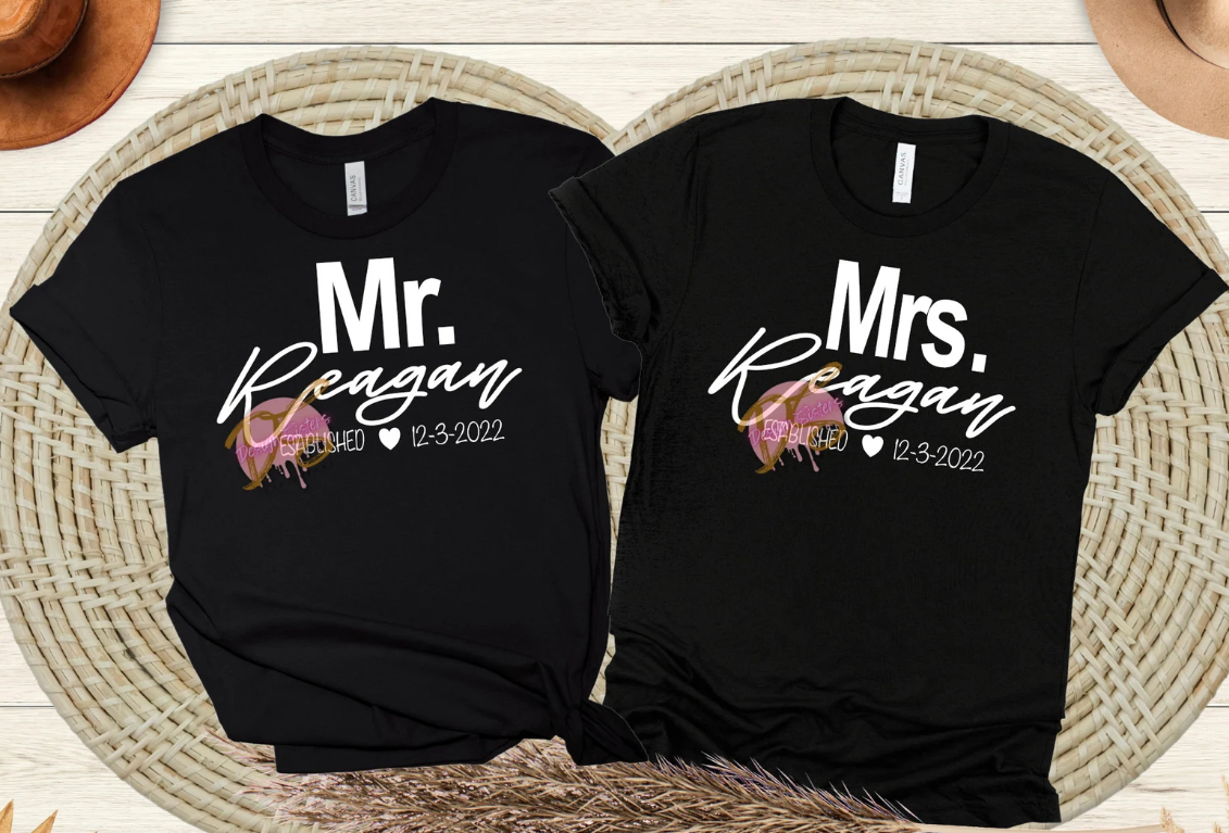 Mr. and Mrs. ESt. PNG & SVG file Add your own date and Last Name