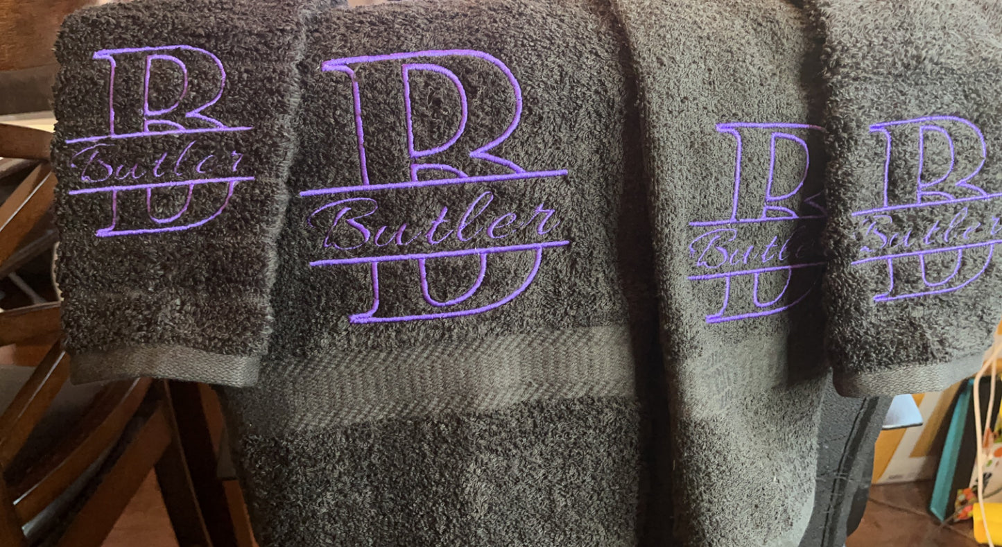 Monogram Embroidery towel Set
