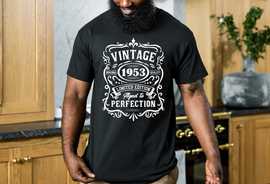 Vintage Birthday Shirt DTF Transfer (Add the year you were born)