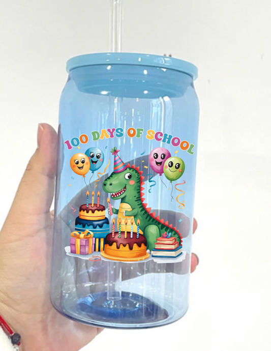 Dino 100 Days of School UV Decals