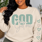 11 inch God Got Me Spangle Transfer, Heat Transfer