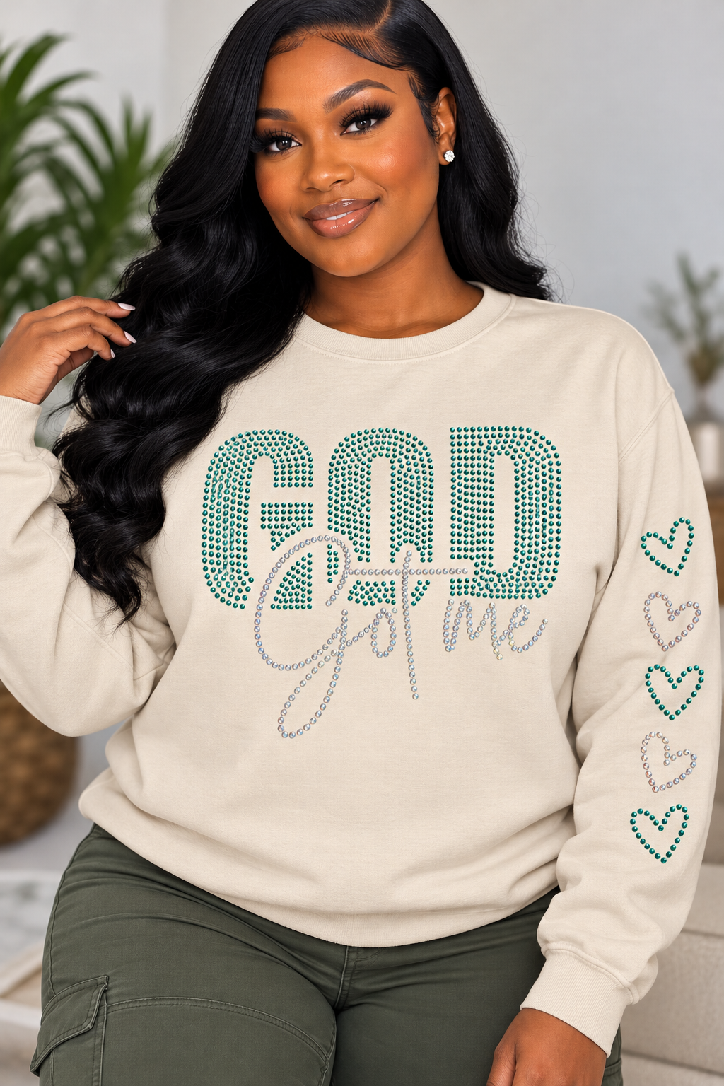 11 inch God Got Me Spangle Transfer, Heat Transfer