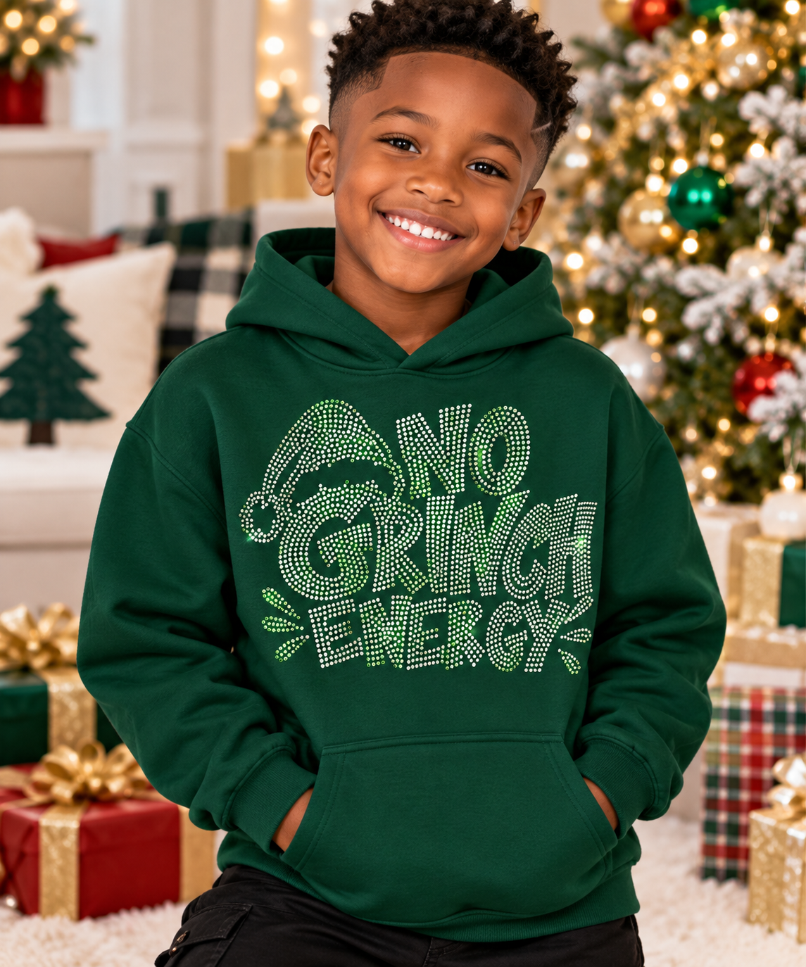 8   inch No Grinch Energy  Spangle Transfer, Heat Transfer