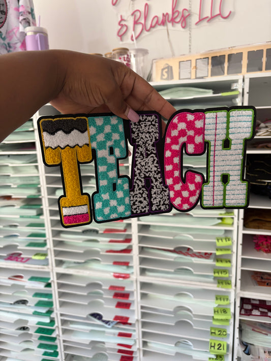 Retro Teach Chenille Patches