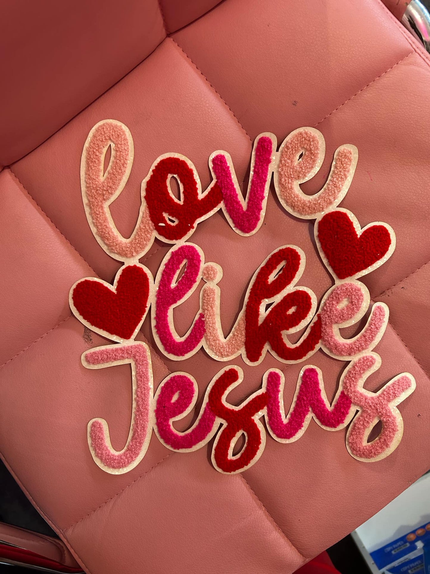 10 INCH LOVE LIKE JESUS Chenille Patches