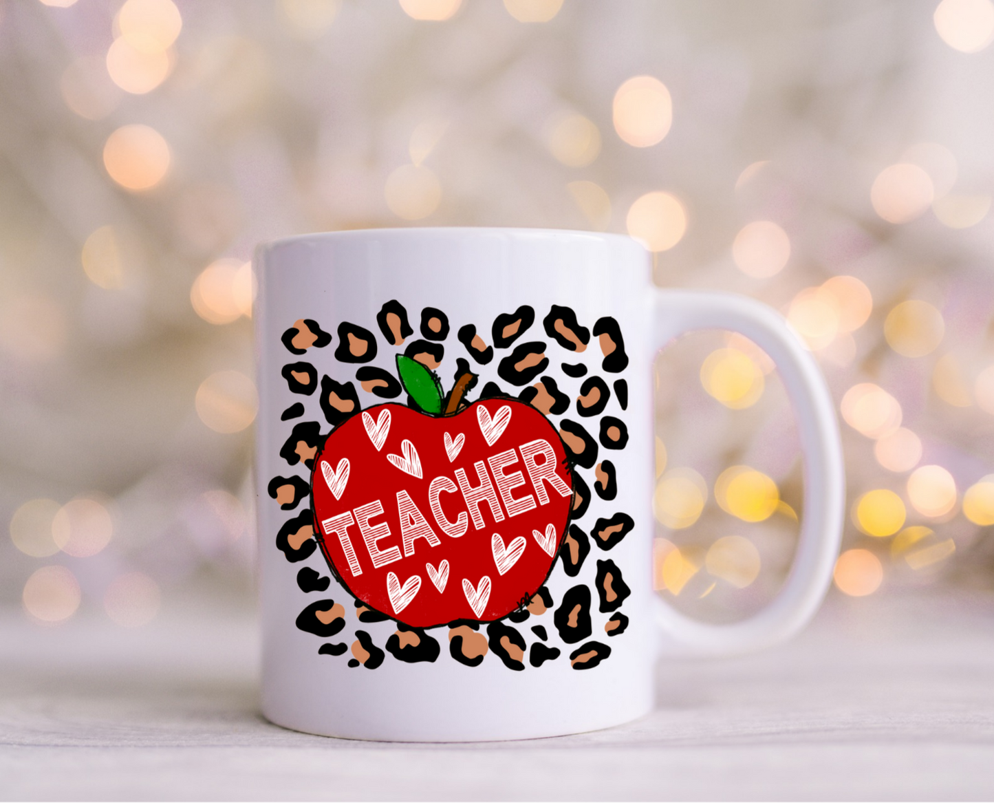 Teacher with Leopard Background Uv Decals