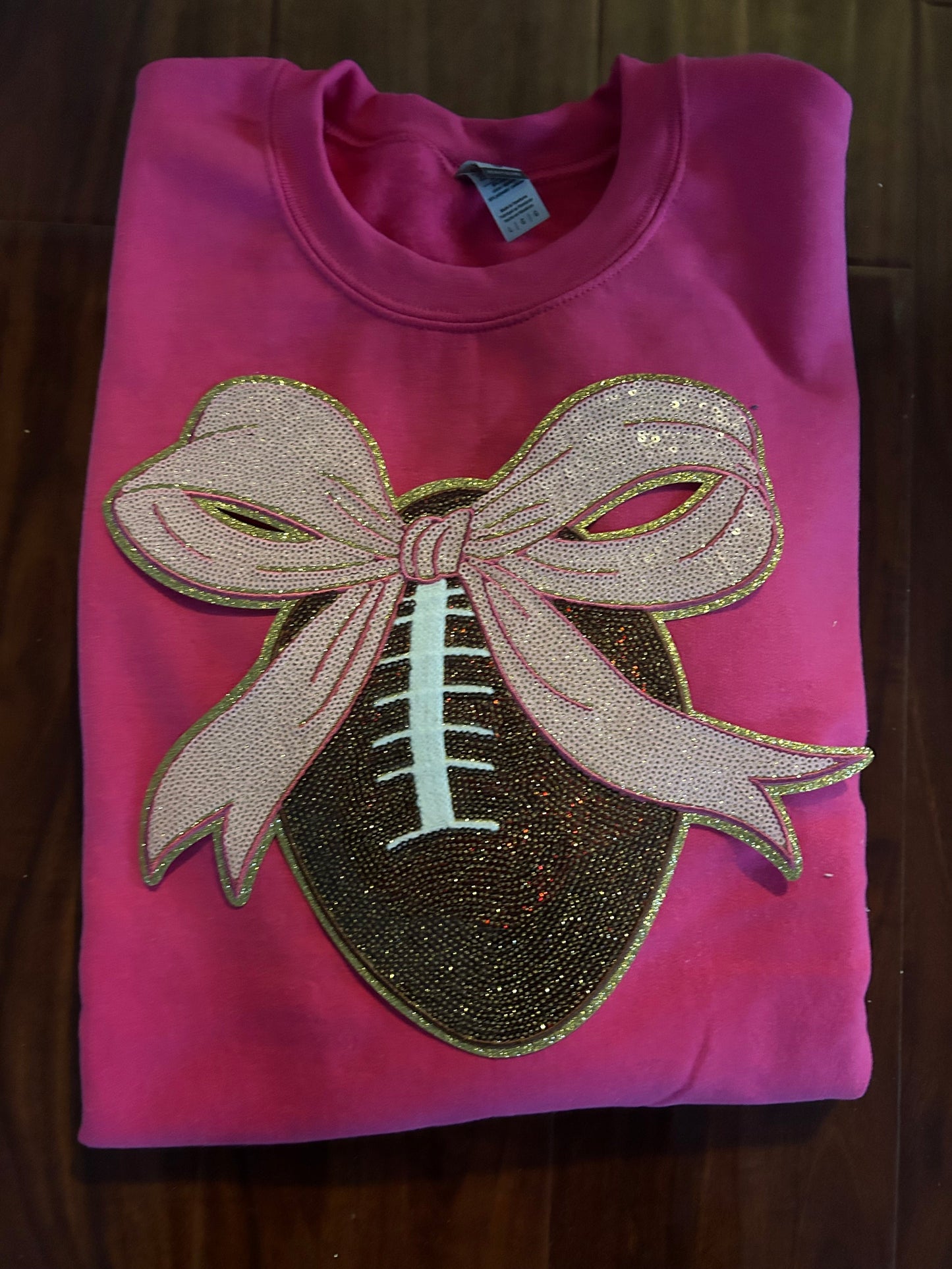 11 inch Football with Bow Chenille Patches