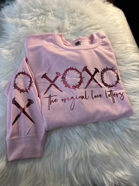 Original love Letters  with Rose Pink Foil Sweatshirt