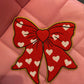 RED BOW WITH HEART CHENILLE PATHCES