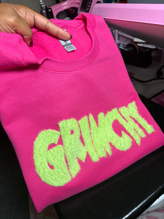 Grinchy Fuzzy Crewneck Sweatshirt