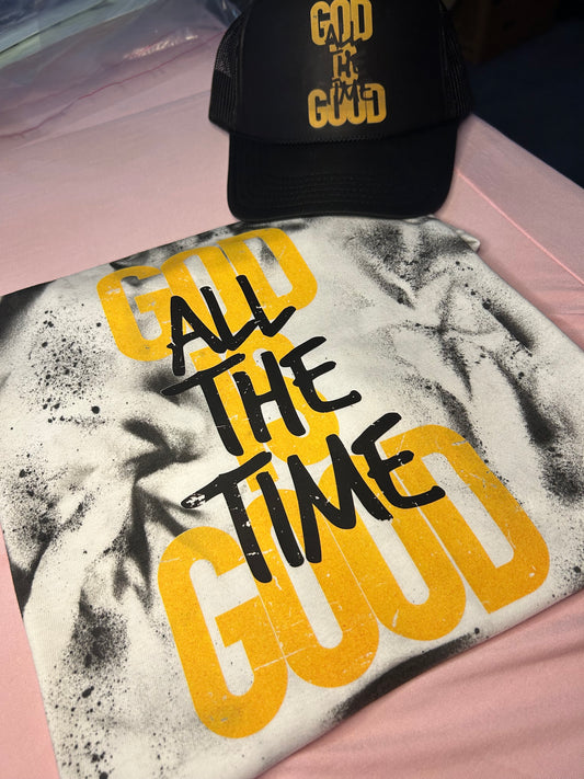 God is Good All the Time  Tye Dye Shirt (hat not included)