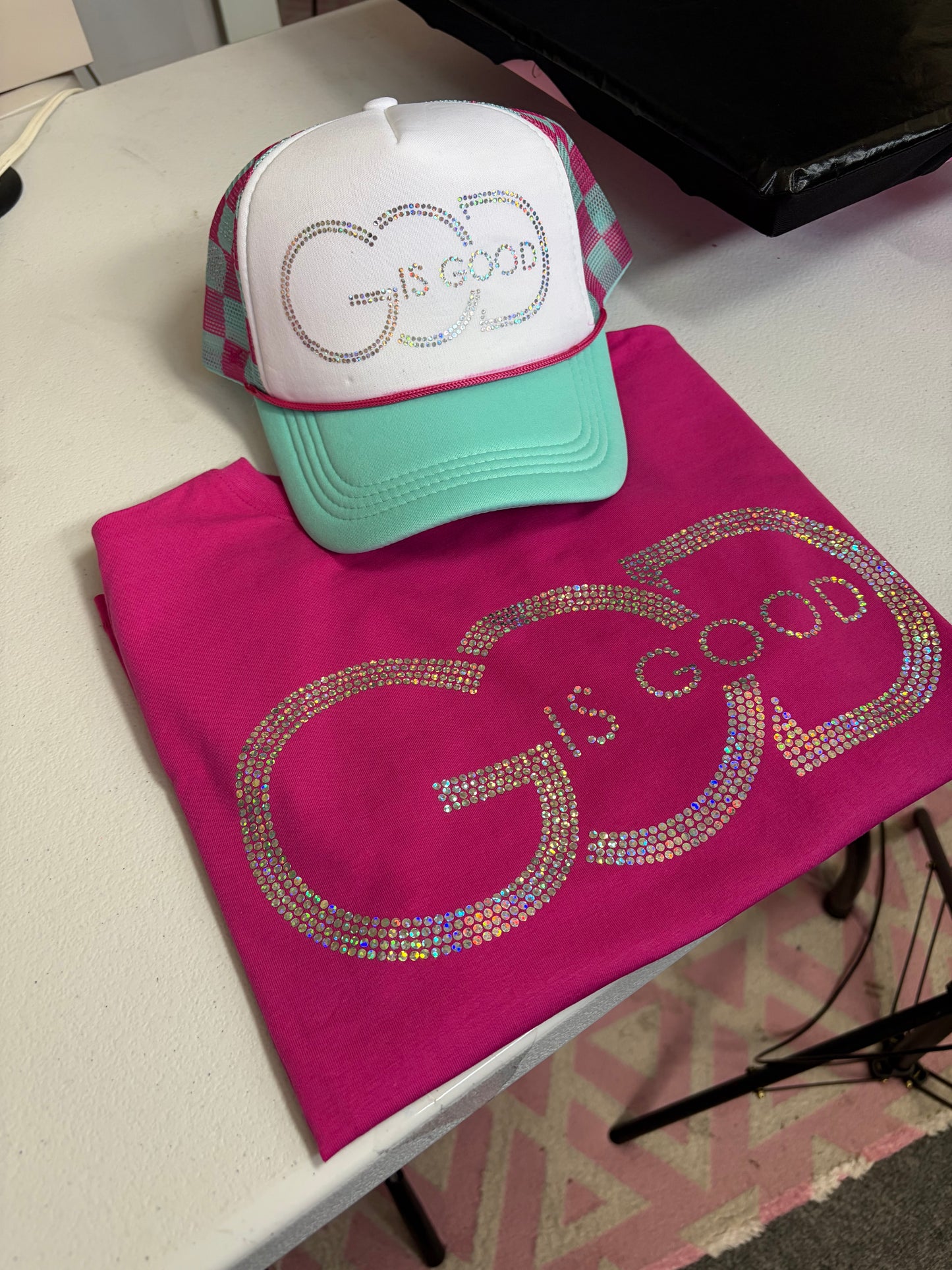 11 inch God is good Spangle Transfer, Heat Transfer hat print NOT Included.