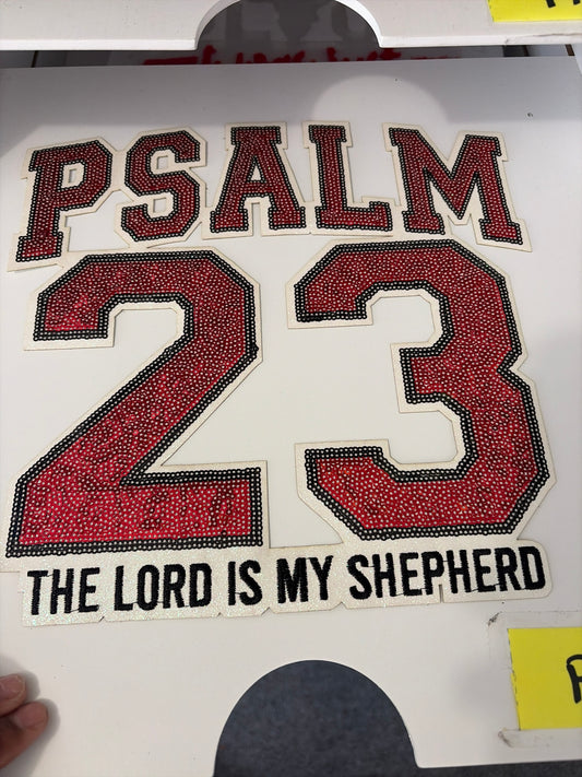 Red Sequence Psalm 23  Patches for Jackets | Embroidered & Varsity Style