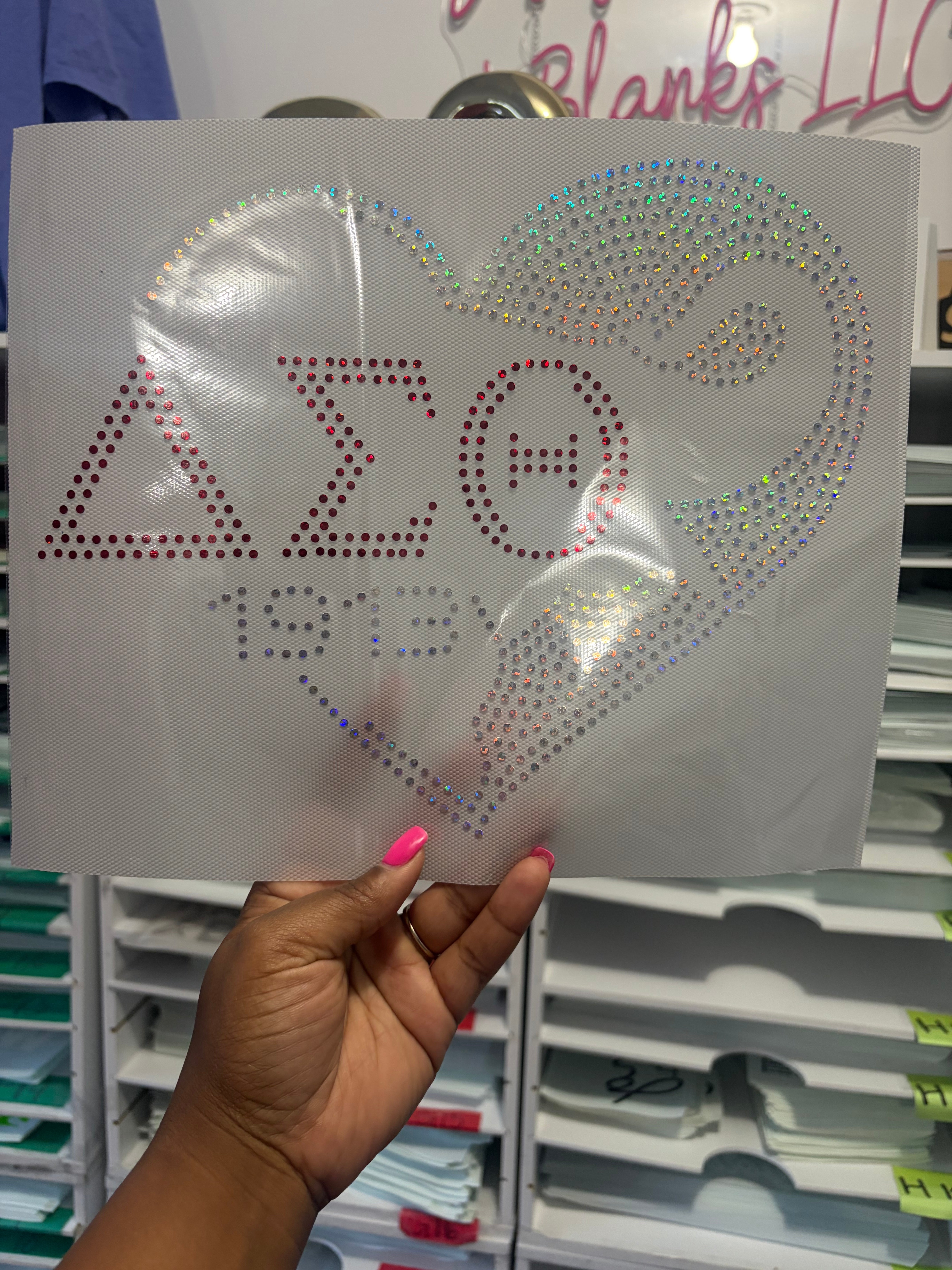 Delta Love Spangle Transfer, Heat Transfer – Design Sisters and Blanks