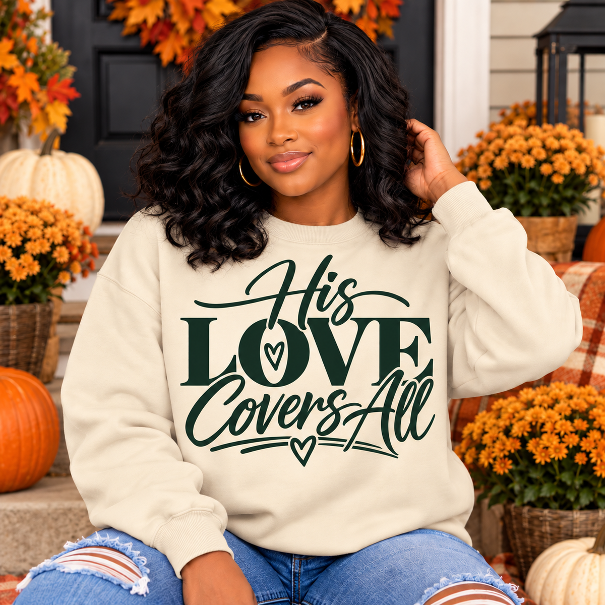 11 inch His Love Covers All  Screen Print