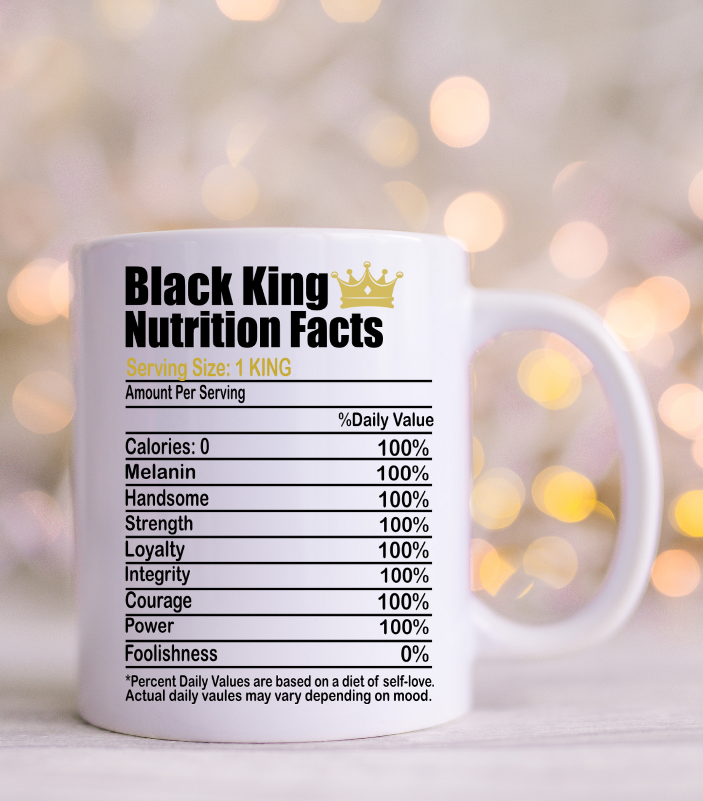 Black King Nutrition Facts Decals