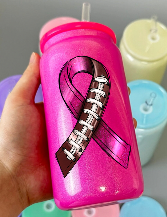 Breast cancer Ribbon with Football Decals