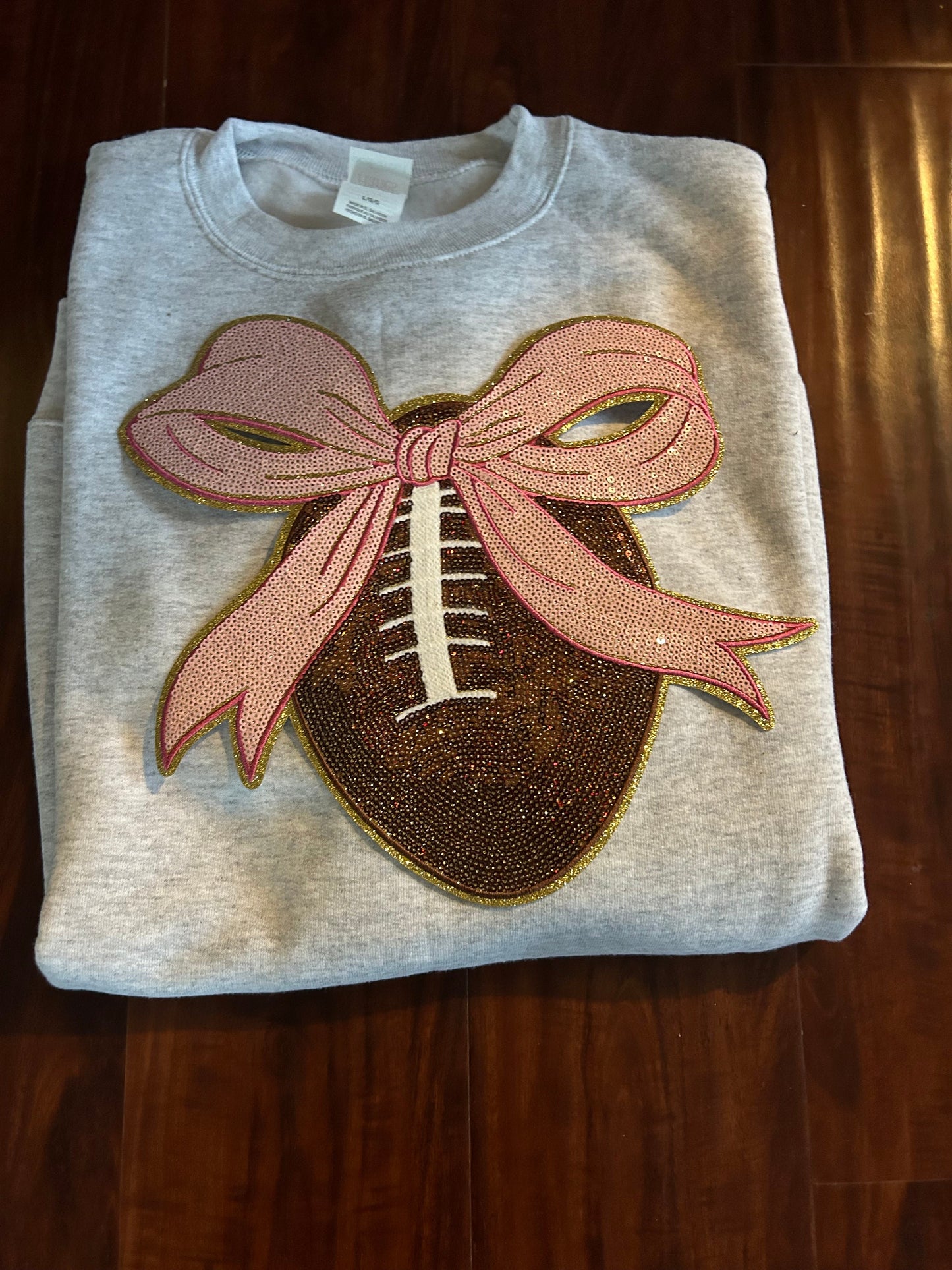 11 inch Football with Bow Chenille Patches