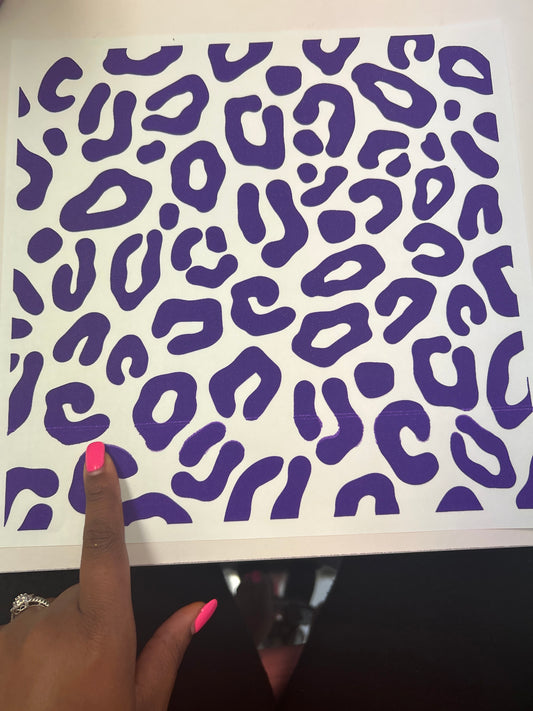 12x12 Purple Leopard Sheet Screen Print (Minor Defects- scuff marks)