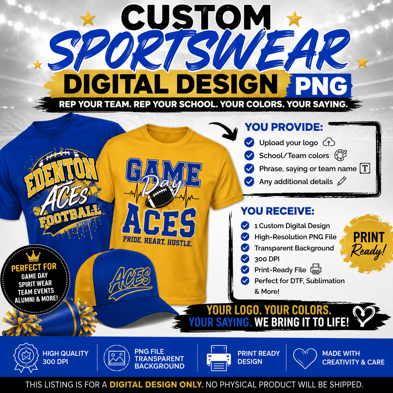 Custom Sportswear Digital Design PNG