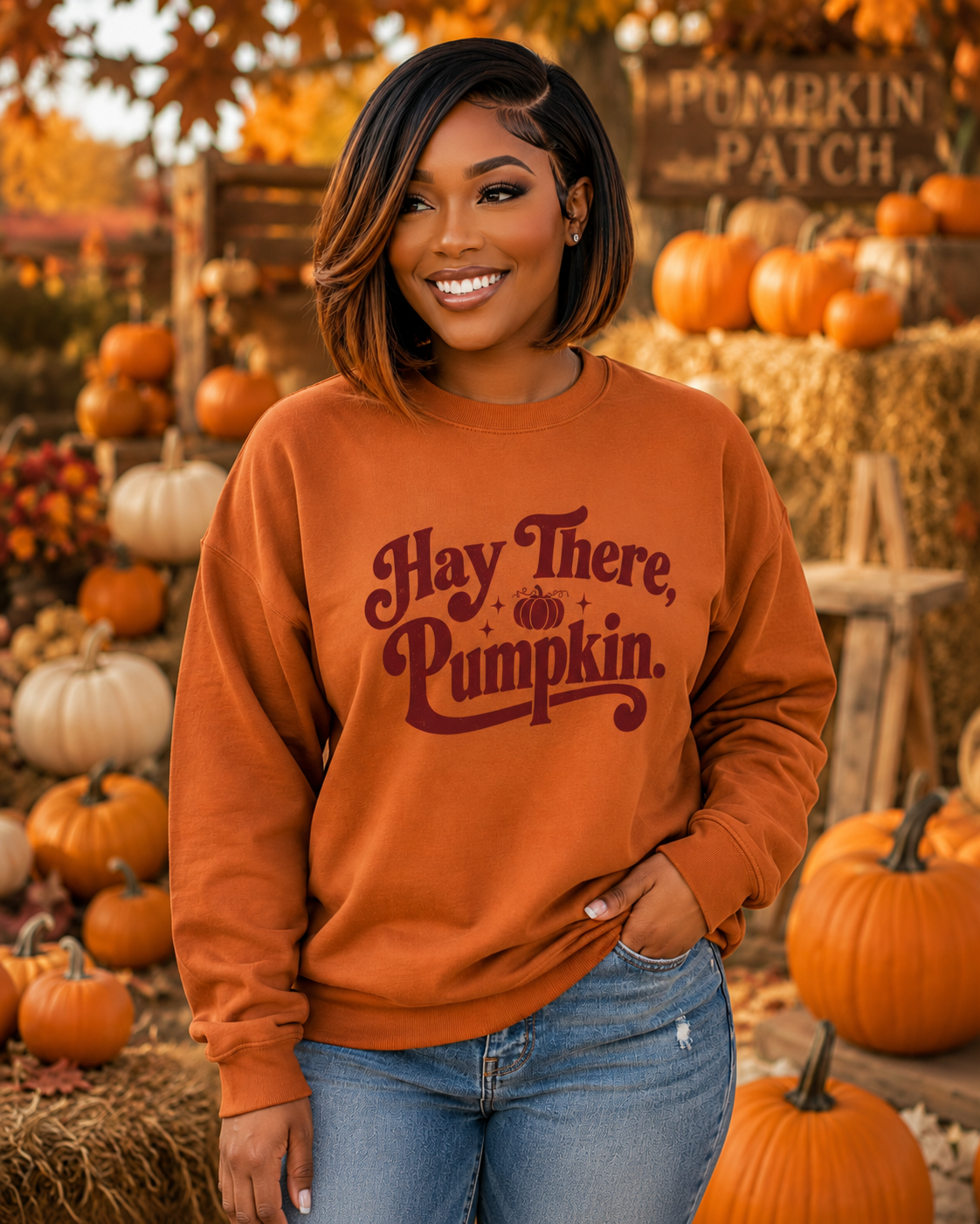 11 inch Hay There Pumpkin Screen Print