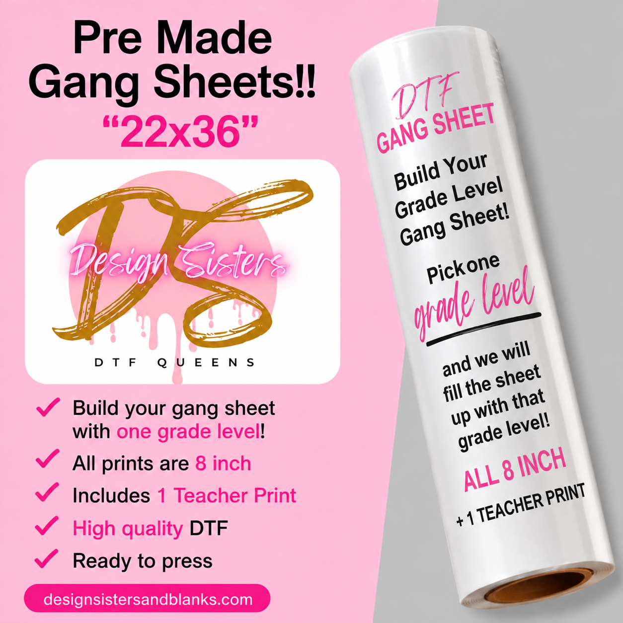 22x36 School Grade Level  Bundle  Sheet| DTF Transfer SheetDTF Gang Sheet