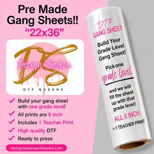 22x36 School Grade Level  Bundle  Sheet| DTF Transfer SheetDTF Gang Sheet