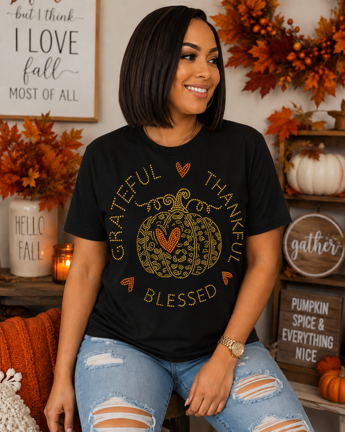 Fall Pumpkin  Spangle Transfers