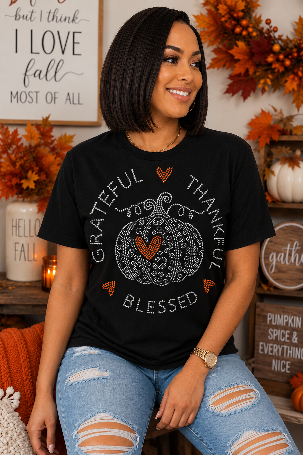 Fall Pumpkin  Spangle Transfers
