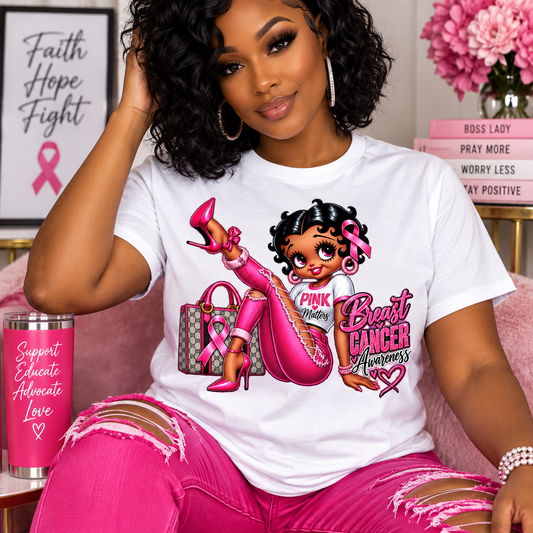 Betty Boot Breast Cancer DTF  Transfer