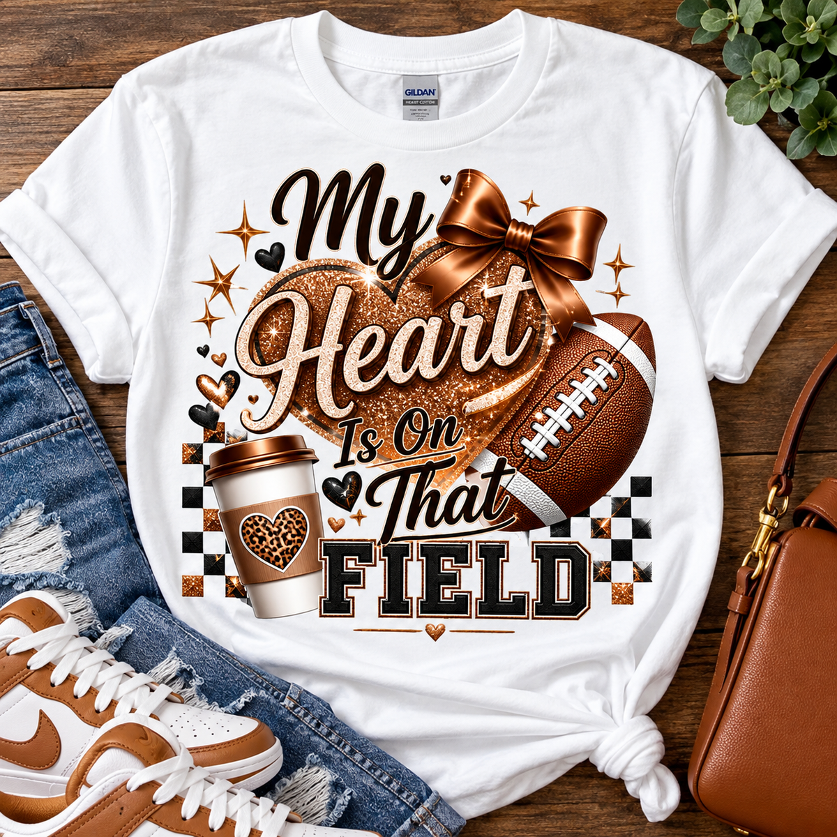 My heart on the field  DTF TRANSFER