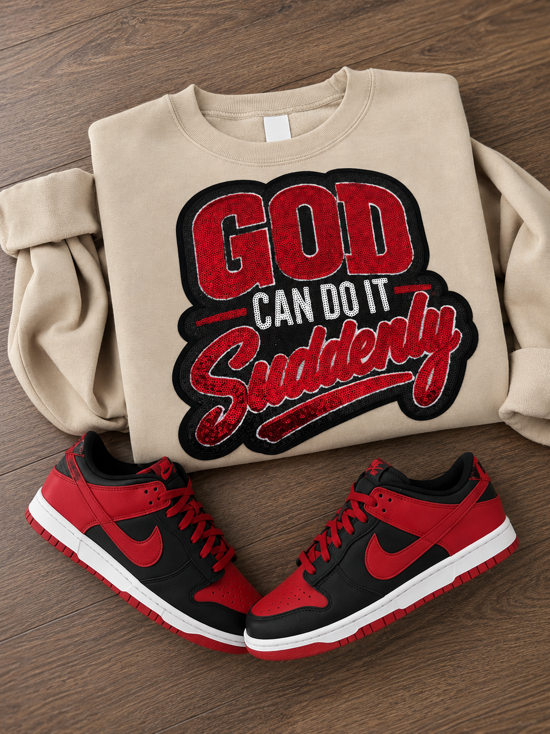 God Can Do It Suddenly Sequince Patch   | , Embroidered Patch