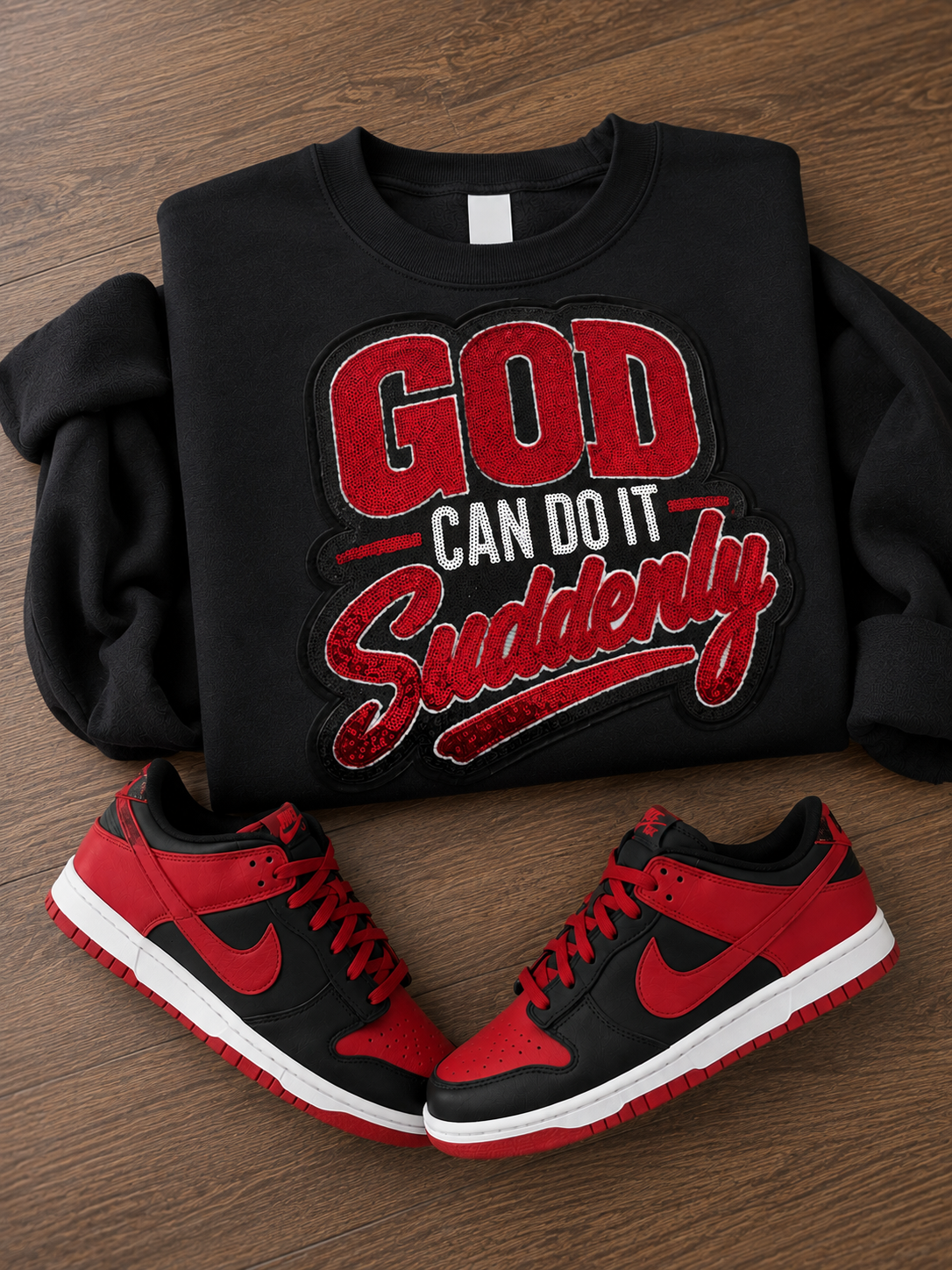 God Can Do It Suddenly Sequince Patch   | , Embroidered Patch