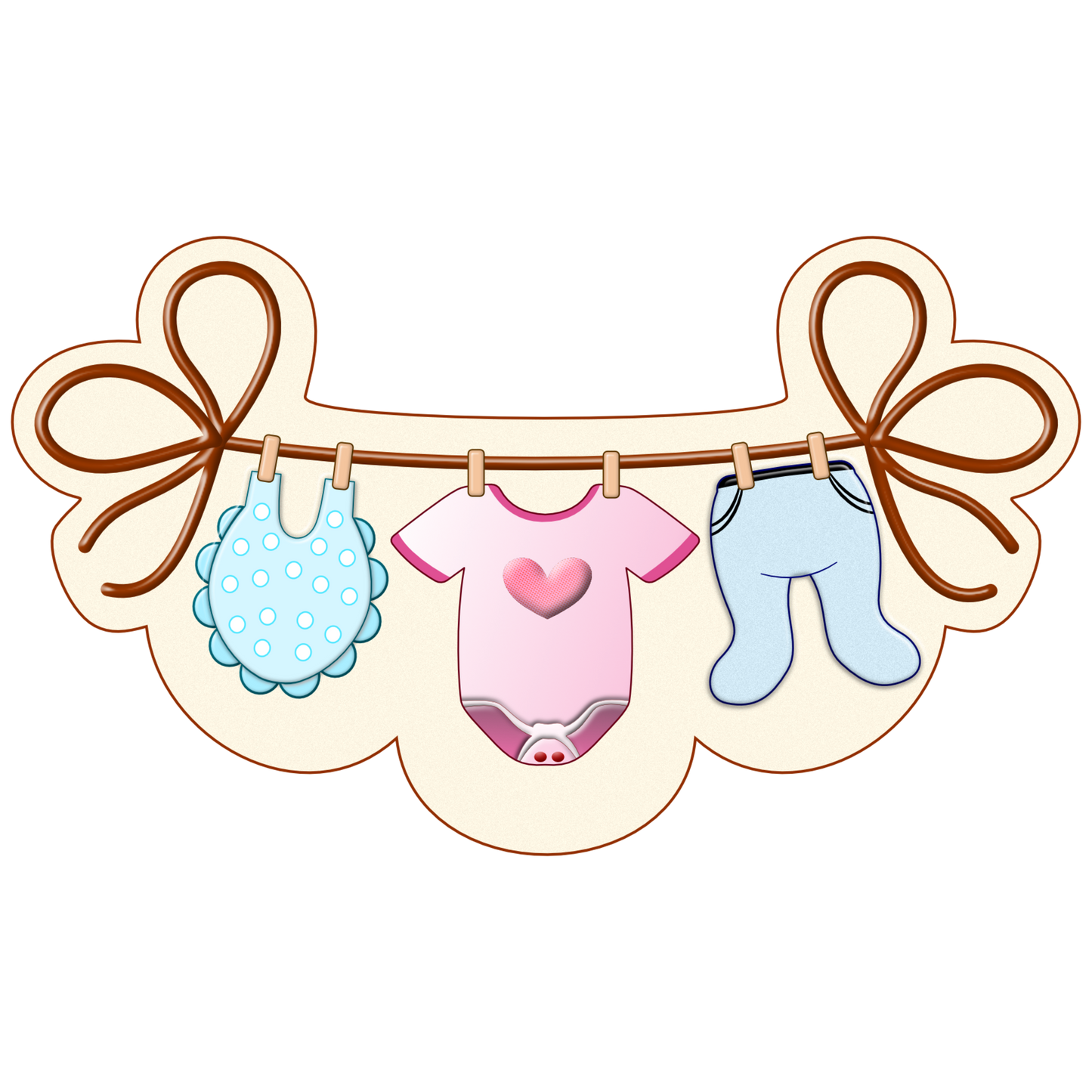 3.5 inch Baby Clothesline Cookie Cutter Cookie Cutter