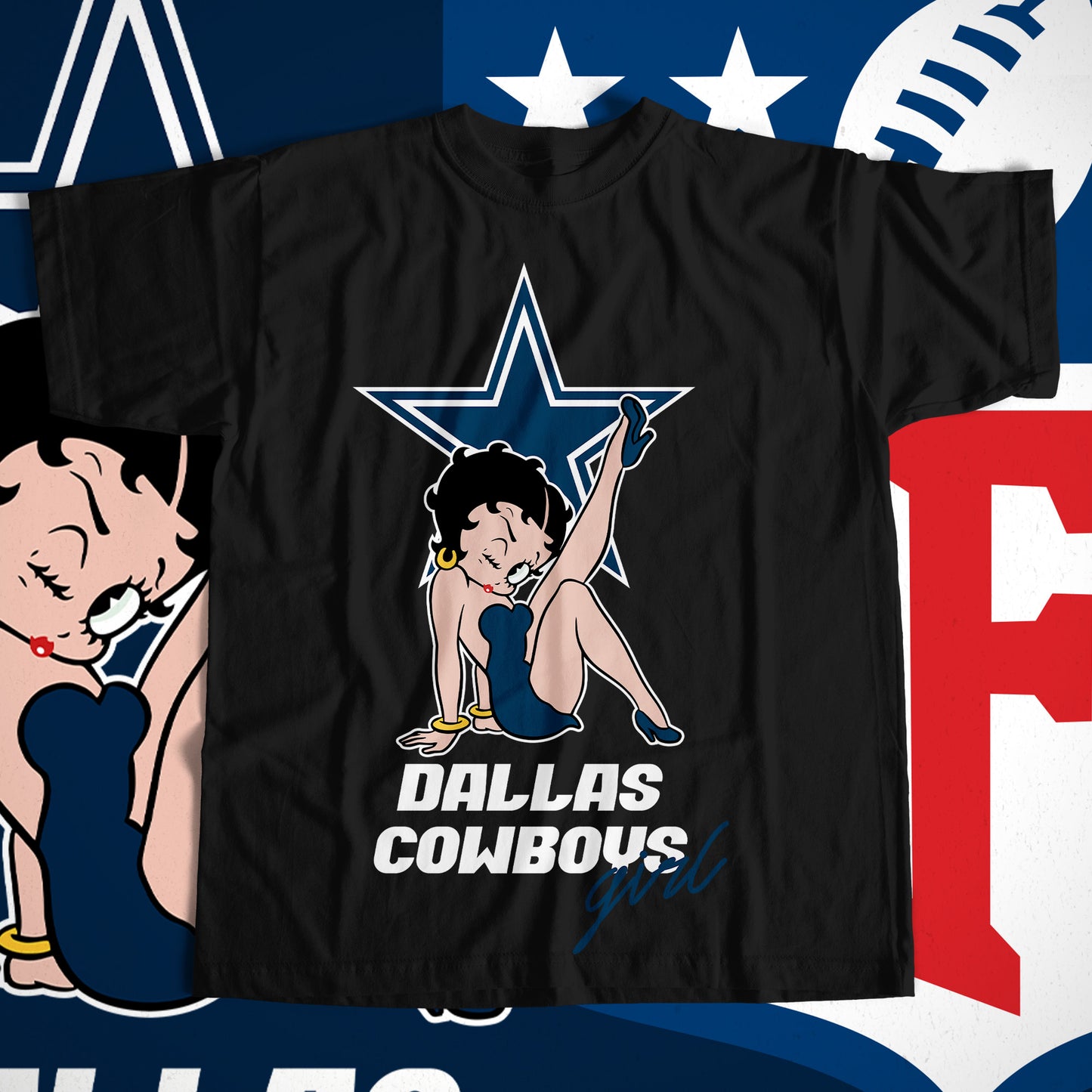 Betty Boop NFL Transfer Print Available in All Teams (All sizes Available)