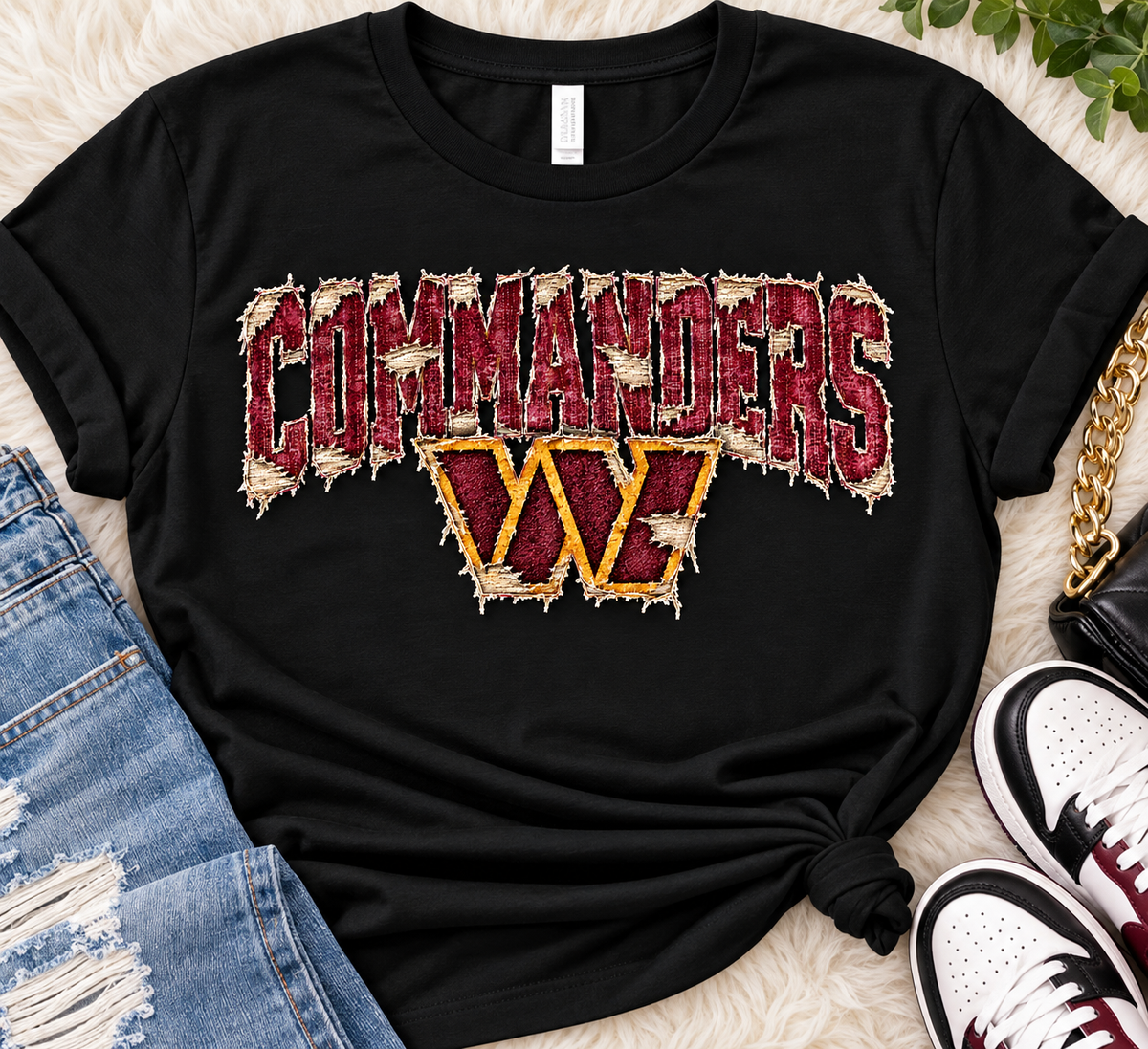 Distressed Denim NFL Tee  Available in All Teams (All sizes Available)