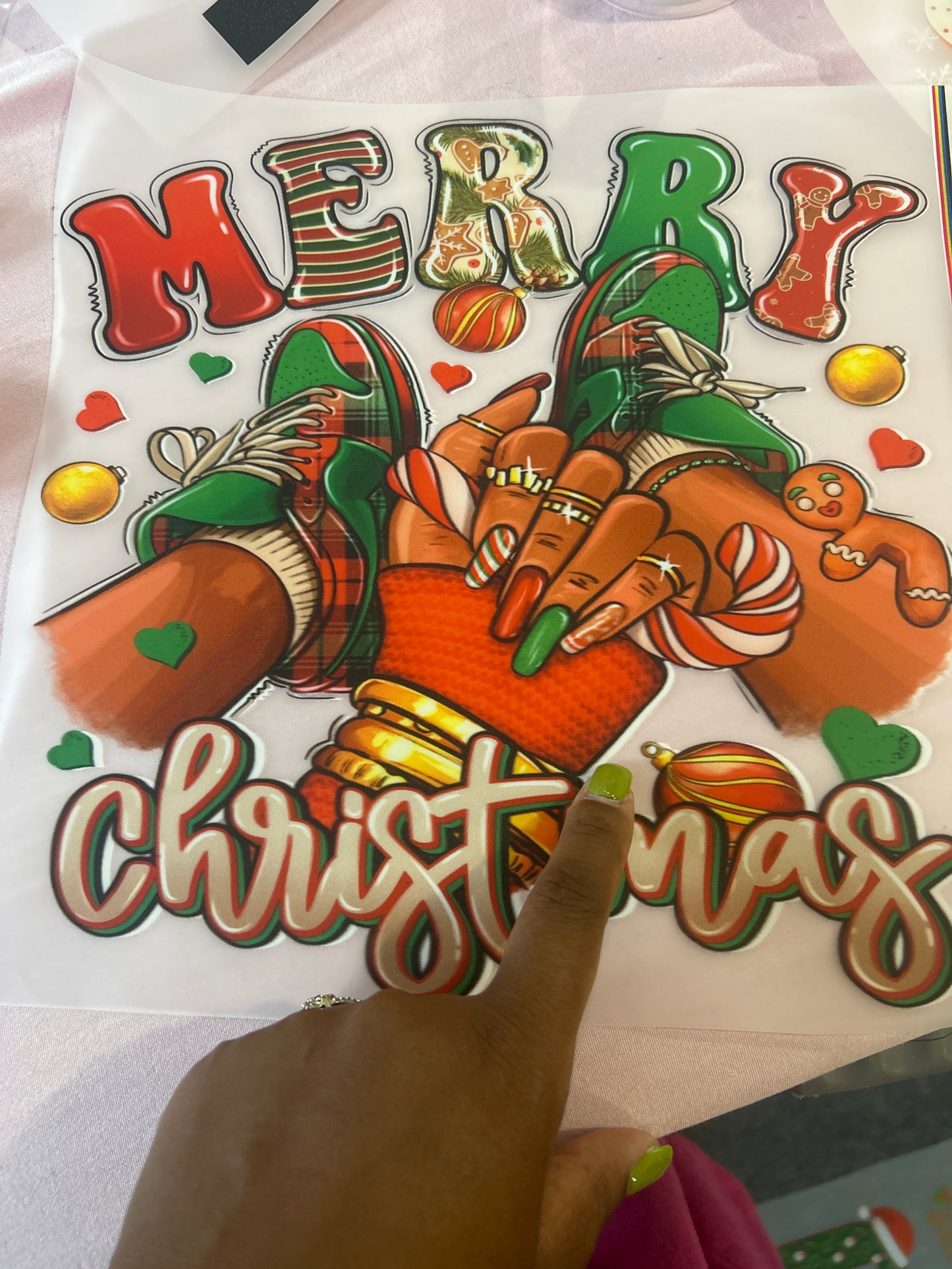 Merry Christmas DTF  ( the prints do have MINOR SCUFFS and they will be SOLD AS IS).