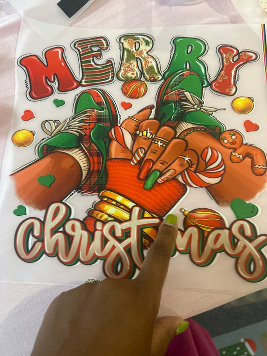 Merry Christmas DTF  ( the prints do have MINOR SCUFFS and they will be SOLD AS IS).