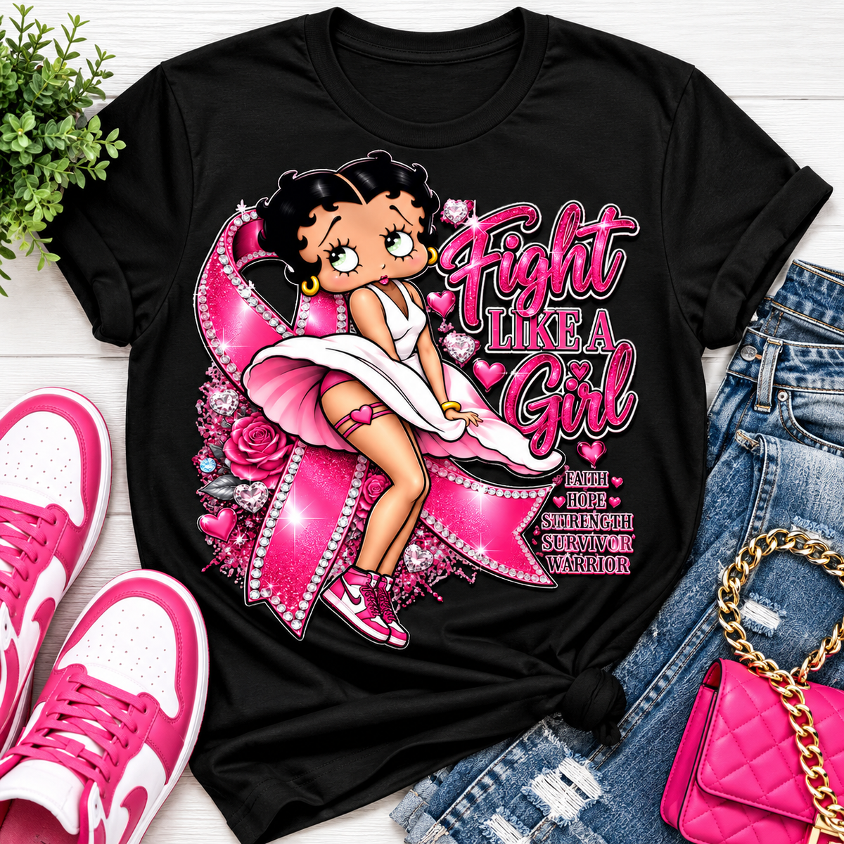 Caucasian Fight like a Girl DTF  Transfer