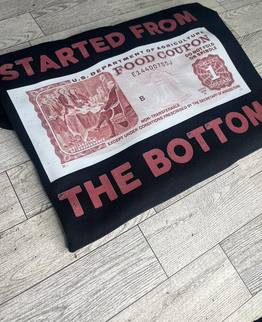 Started from the bottom  Shirt (Burgundy font)