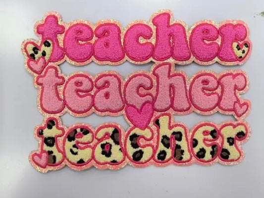 11 inch Leopard Teacher   Chenille Patches (This will not Ship out Nov 8th)